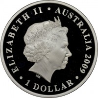 Silver coin Australia KM# 1245 ELIZABETH II. AUSTRALIA 2009. 1 DOLLAR. IRB.