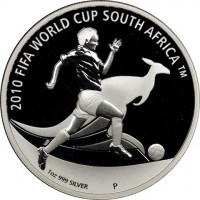 2010 FIFA WORLD CUP SOUTH AFRICA TM. 1 OZ 999 SILVER P. WR.