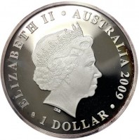 Silver coin Australia KM# 1248 ELIZABETH II. AUSTRALIA 2009. 1 DOLLAR. IRB.