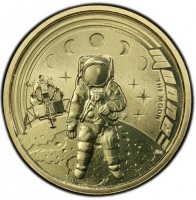 Aluminium Bronze coin Australia KM# 1258 moons. THE MOON. P. EM.
