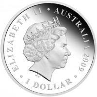 Silver coin Australia KM# 1357 ELIZABETH II. AUSTRALIA 2009. 1 DOLLAR. IRB.