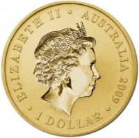 Aluminium Bronze coin Australia KM# 1358 ELIZABETH II. AUSTRALIA 2009. 1 DOLLAR. IRB.