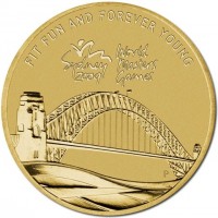Aluminium Bronze coin Australia KM# 1657 FIT FUN AND FOREVER YOUNG. Sydney 2009. World Masters Games. P.