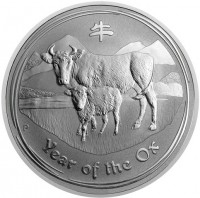 Silver coin Australia 牛. P. Year of the Ox.
