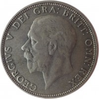 United Kingdom coin 1 Florin - George V (1927 - 1936) obverse obverse of 1 Florin - George V (1927 - 1936) coin with KM# 834 from United Kingdom. Inscription: GEORGIVS V DEI GRA: BRITT: OMN: REX B.M.