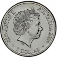 Silver coin Australia KM# 1762 ELIZABETH II. AUSTRALIA 2009. 1 DOLLAR. IRB.