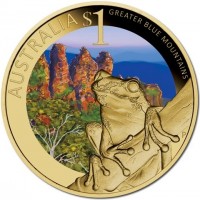 Aluminium Bronze coin Australia KM# 1385 AUSTRALIA $1. GREATER BLUE MOUNTAINS. P RV.