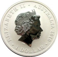 Silver coin Australia KM# 1391 ELIZABETH II. AUSTRALIA 2010. 1 DOLLAR. IRB.