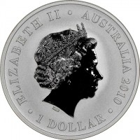 Silver coin Australia KM# 1394 ELIZABETH II. AUSTRALIA 2010. 1 DOLLAR. IRB.