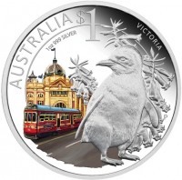 Silver coin Australia KM# 1452 AUSTRALIA $1 VICTORIA. 1 oz 999 SILVER. P EM.