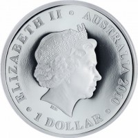 Silver coin Australia ELIZABETH II. AUSTRALIA 2010. 1 DOLLAR. IRB.