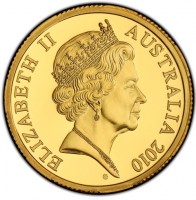 Gold coin Australia ELIZABETH II. AUSTRALIA 2010. VG.