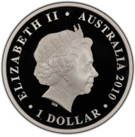 Silver coin Australia ELIZABETH II. AUSTRALIA 2010. 1 DOLLAR. IRB.