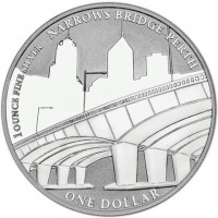 Silver coin Australia KM# 1505 NARROWS BRIDGE - PERTH. 1 OUNCE FINE SILVER. ONE DOLLAR.