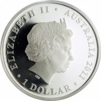 Silver coin Australia KM# 1528 ELIZABETH II. AUSTRALIA 2011. 1 DOLLAR. IRB.