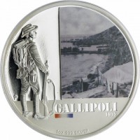 Silver coin Australia KM# 1528 P. WR. GALLIPOLI 1915. 1oz 999 SILVER.