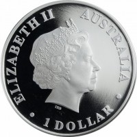 Silver coin Australia KM# 1558 ELIZABETH II. AUSTRALIA. 1 DOLLAR. IRB.