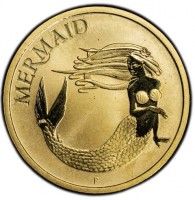 Aluminium Bronze coin Australia KM# 1584 MERMAID. NM. P.
