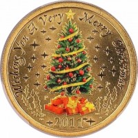 Aluminium Bronze coin Australia KM# 1589 Wishing You A Very Merry Christmas. P. NM. 2011.