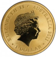 Aluminium Bronze coin Australia KM# 1593 ELIZABETH II. AUSTRALIA 2011. 1 DOLLAR. IRB.