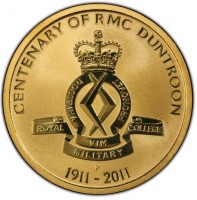 Aluminium Bronze coin Australia KM# 1593 CENTENARY OF RMC DUNTROON 1911 - 2011. P. ROYAL MILITARY COLLEGE. DOCTRINA VIM PROMOVET.