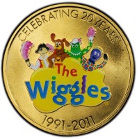 Aluminium Bronze coin Australia KM# 1599 CELEBRATING 20 YEARS. The Wiggles. P. 1991-2011.