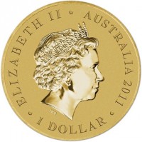 Aluminium Bronze coin Australia KM# 1598 ELIZABETH II. AUSTRALIA 2011. 1 DOLLAR. IRB.