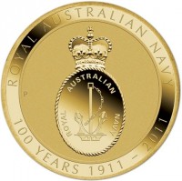 Aluminium Bronze coin Australia KM# 1602 ROYAL AUSTRALIAN NAVY P. 100 YEARS 1911 – 2011.