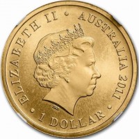 Aluminium Bronze coin Australia KM# 1603 ELIZABETH II. AUSTRALIA 2011. 1 DOLLAR. IRB.