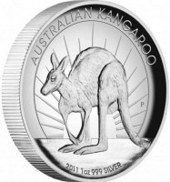 AUSTRALIAN KANGAROO. P. 2011 1oz 999 SILVER. AH.