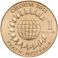 Aluminium Bronze coin Australia KM# 1619 CHOGM 2011. 1 DOLLAR. PERTH AUSTRALIA.
