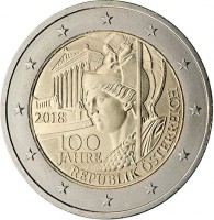 KM# 3275 REPUBLIK ÖSTERREICH. 100 JAHRE. 2018.