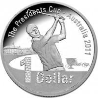 Silver coin Australia KM# 1620a The Presidents Cup - Australia 2011. 1 Dollar.
