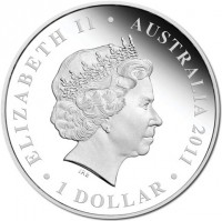 Silver coin Australia ELIZABETH II. AUSTRALIA 2011. 1 DOLLAR. IRB.