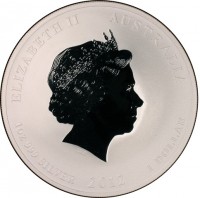 ELIZABETH II AUSTRALIA. IRB. 1oz 999 SILVER 2012 1 DOLLAR.