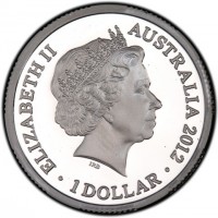 Silver coin Australia KM# 1680a ELIZABETH II. AUSTRALIA 2012. 1 DOLLAR. IRB.