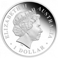 Silver coin Australia KM# 1706 ELIZABETH II. AUSTRALIA. 1 DOLLAR. IRB.
