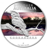 DISCOVER AUSTRALIA 2012. TV. KOOKABURRA. P 1oz 999 SILVER.