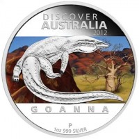 DISCOVER. AUSTRALIA. 2012. NM. GOANNA. P. 1oz 999 SILVER.