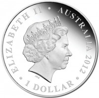 Silver coin Australia KM# 1748 ELIZABETH II. AUSTRALIA 2012. 1 DOLLAR. IRB.