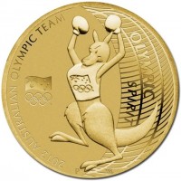 Aluminium Bronze coin Australia KM# 1808 2012 AUSTRALIAN OLYMPIC TEAM. OLYMPIC SPIRIT. P WR.