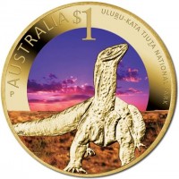 Aluminium Bronze coin Australia KM# 1821 AUSTRALIA $1. ULURU-KATA TJUTA NATIONAL PARK. P RV.