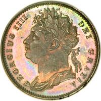 obverse of 1 Farthing - George IV (1821 - 1826) coin with KM# 677 from United Kingdom. Inscription: GEORGIUS IIII DEI GRATIA.