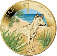 Aluminium Bronze coin Australia KM# 1822 AUSTRALIA $1. FRASER ISLAND. P RV.
