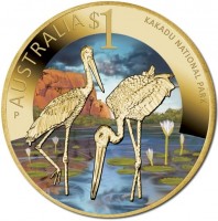 Aluminium Bronze coin Australia KM# 1823 AUSTRALIA $1. KAKADU NATIONAL PARK. P RV.
