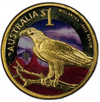Aluminium Bronze coin Australia KM# 1824 AUSTRALIA $1. WILLANDRA LAKES REGION. P RV.
