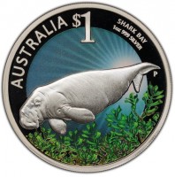 Silver coin Australia AUSTRALIA $1. SHARK BAY. 1oz 999 SILVER. P. RV.