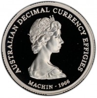 Silver coin Australia AUSTRALIAN DECIMAL CURRENCY EFFIGIES. MACHIN · 1966.