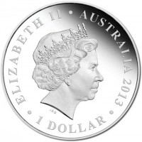 Silver coin Australia KM# 1927 ELIZABETH II. AUSTRALIA 2013. 1 DOLLAR. IRB.