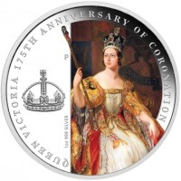 QUEEN VICTORIA 175TH ANNIVERSARY OF CORONATION. P. 1oz 999 SILVER.